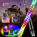 Nilight  3-6FT RGB LED Whip Light, Spiral Neon Flagpole Lights With Remote Control Color Changing Lights for ATV UTV Buggy 2PCS