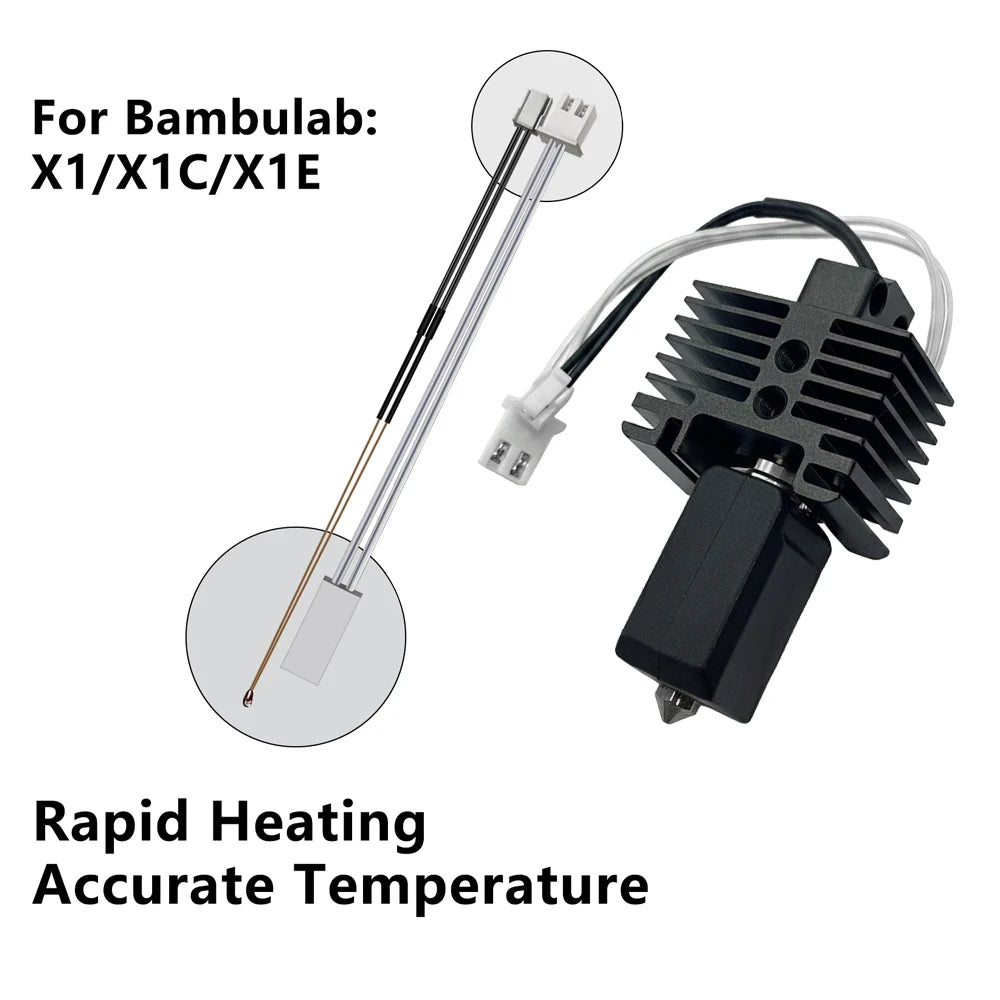 V2 Hotend Assembly For Bambu Lab P1S X1 X1C P1P With Heater Cartridge Thermistor 0.4 Nozzle Bambulab Hot end Extruder Accessorie
