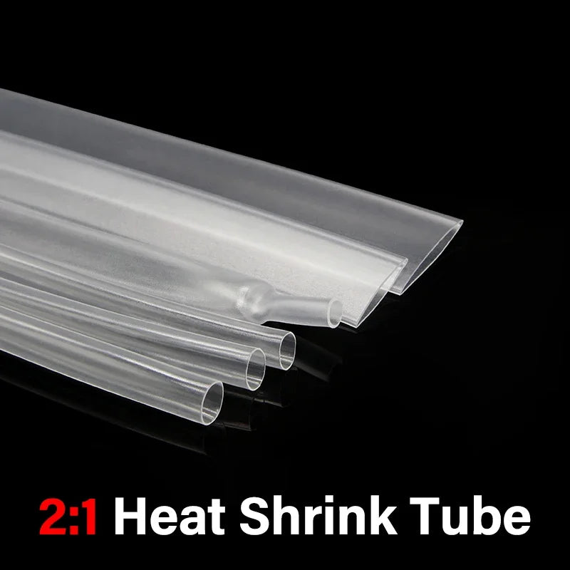 1~50m 2:1 Heat Shrink Heatshrink Tube Clear Diameter 0.6mm ~ 150mm Wire Repair DIY Cable Protecctor Sleeving Wrap Tubing