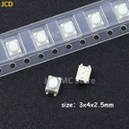 50/100/200Pcs/Lot SMD Tact Switch 3*4*2.5mm 4Pin Touch Micro Switch Push Button Switches 3x4x2.5H Button Car Remote Key Button