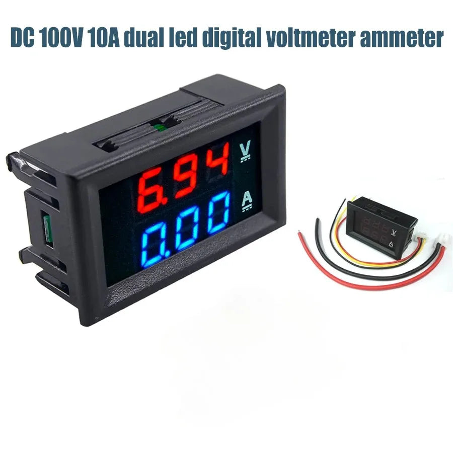 DC 0-100V 10A Digital Voltmeter Ammeter LED Display Module DSN-VC288 0.28" Red Blue LED, LM2596 Adjustable Buck Converter Module