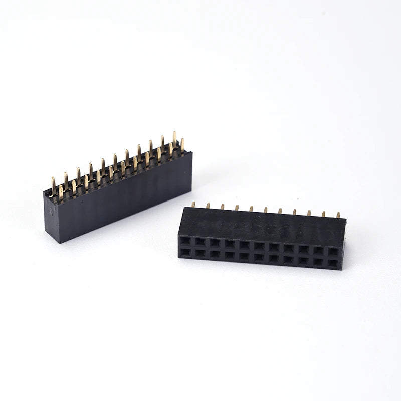 10pcs 2.54mm 2X2/3/4/5/6/8/10/12/13/20/40 Pin Female Header Strip Connector Double Row Straight Needle  2.54 Female Header Socke