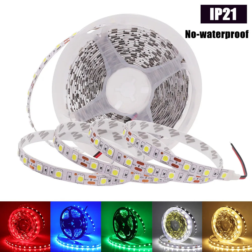 DC12V LED Strip 5050 5054 2835 240LEDs/m High Bright Flexible LED Rope Ribbon Tape Light Lamp Warm White / Cold White 5m