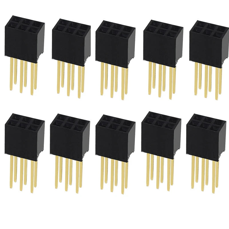 10PCS 2.54mm Pitch Straight Pin Header Male Connector 1x6/1x8/1x10/1x15/1x20/1x40 2x6/2x8/2x10/2x20 Single/Double Row PC