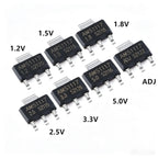 50/100Pcs AMS1117-1.2V 1.5V 1.8V 2.5V 3.3V ADJ SOT-223 SOT-89 AMS1117CD-5.0 TO-252 Adjustable/Fixed Low Dropout Linear Regulator