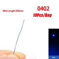 10Pcs/Set DIY Model Kits LED 0402 0603 0805 1206 SMD Lamp Wired Micro LED Chip 3V 30cm Pre-Soldered Miniature Scenes Toy Lights