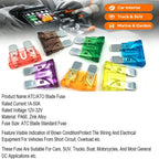 Car Blade Fuse 10pcs Medium Standard  Insert ZINC Pins 1A 2A 3A 5A 7.5A 10A 15A 20A 30A 40A 50A Refitted For Auto Car Truck