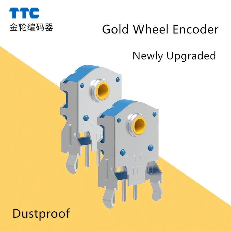 TTC Encoder 7/8/9/10/11/12/13/14/15/16mm Rotary Mouse Scroll Gold Wheel Encoder With 1.74mm Hole Mark,20-40g PC Mouse Dustproof