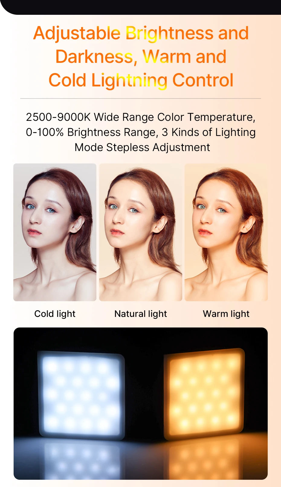 Ulanzi VL49 RGB PRO Full Color LED Video Light 2500K-9000K Camera Light for Photopraphy with Honeycomb Diffuser