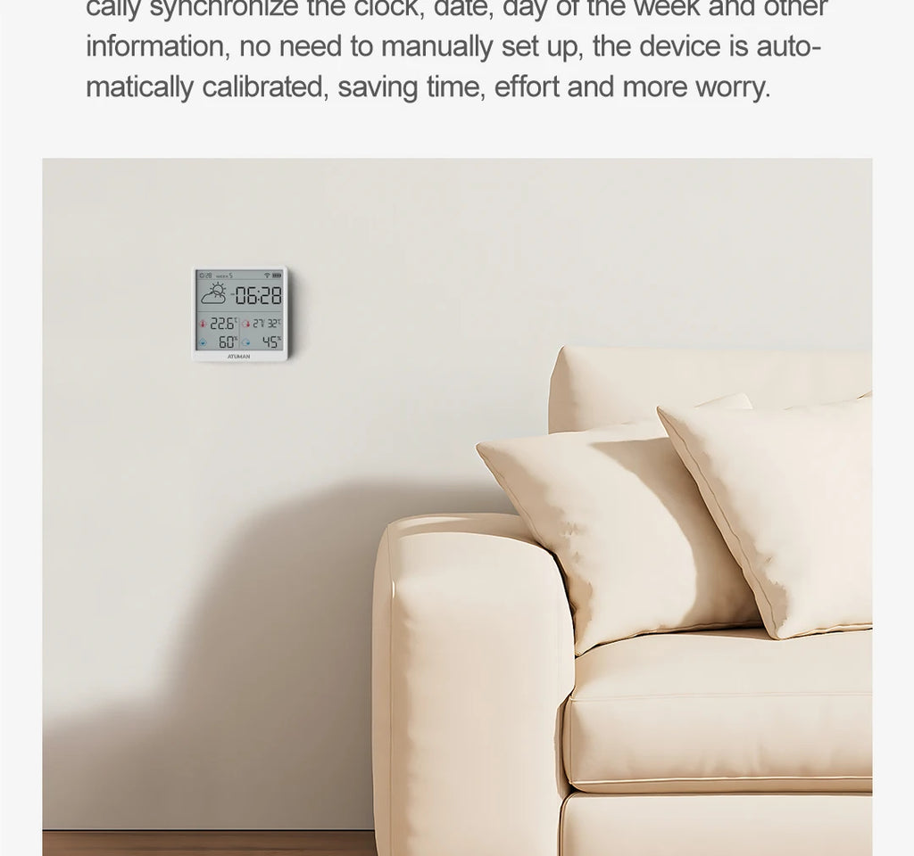 New DUKA TH3 Electronic Temperature Humidity Sensor Wifi Smart Electric Digital Hygrometer Thermometer Clocks Weather Station