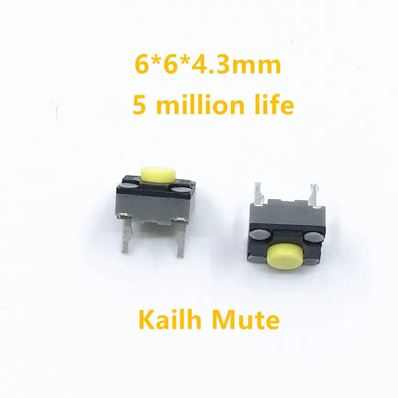 10Pcs New Kailh Mute button 6*6*7.3mm quare silent micro switch 6*6*4.3mm Tact Button Switch 6X6X9.5mm DPI keys