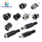 10Pcs DC Connectors 5.5x2.1mm 3.5x1.3mm DC Power Plug Male Female Jack Socket Nut Panel Mount DC Power Adapter Connector 5.5*2.1