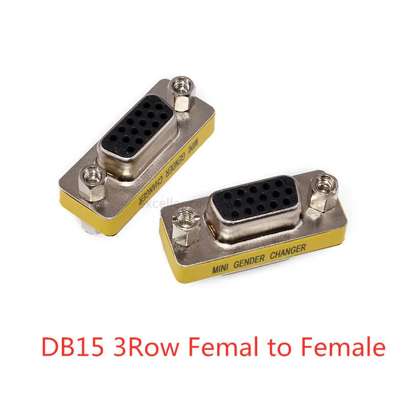 1PCS Mini Gender Changer Adapter DB9/DB15 VGA Male to Female/Male to Male/Female to Female RS232 Serial Plug Com Connector