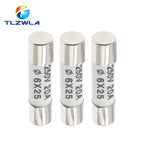 10PCS 6*25mm Ceramic Fuse 6*25 Ceramic insurance Tube 6X25MM 0.5A 1A 2A 3A 5A 6A 7A 8A 10A 15A 20A 25A 30A 250V RO57 Fuse BS1362