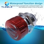 16/19/22mm Metal Emergency Stop Button Switch Stainless Steel Anti-slip Waterproof Mushroom Head Rotation Reset PTEN ﻿