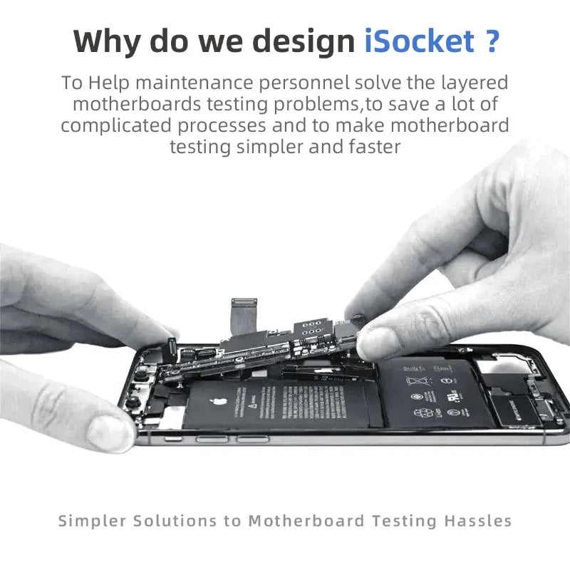 QIANLI ISocket Motherboard Middle Layer Test Stand for IPhone 16E X-16 Logic Board Function Diagnostic Double-deck Repair Tools