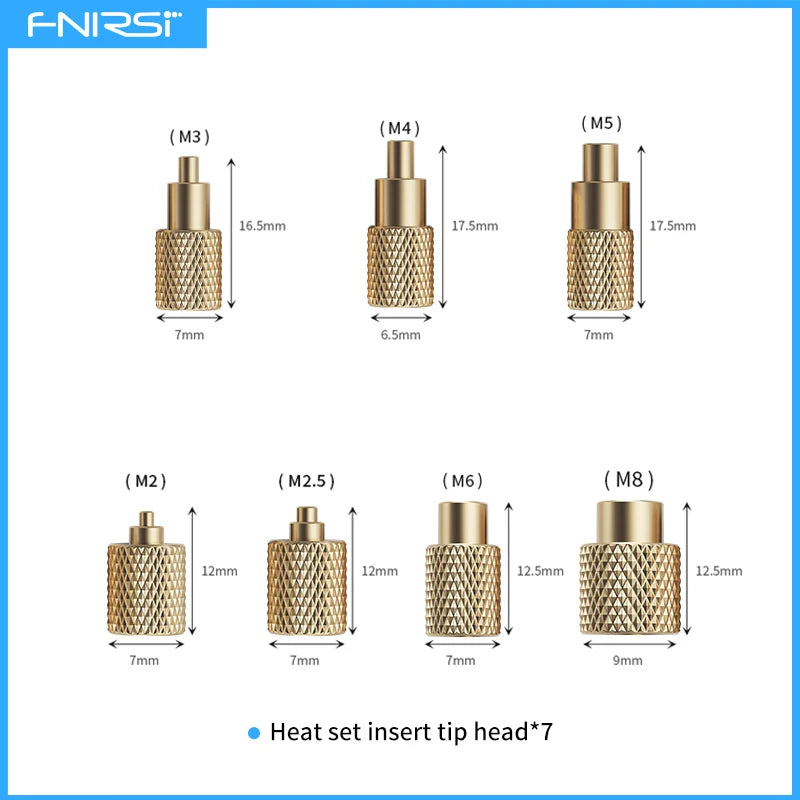 FNIRSI HS-02A Soldering Iron with Heat Insert Nut Tool Kit M2-M8 Embedded Internal Thread Nut and C245 Iron Tip for 3D Printer