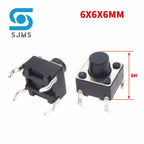 20/50PCS 6X6 6X6X5mm DIP 4Pin Tactile Micro Push Button Switch 6*6*4.3/5/6/7/8/9/10/11/12/13MM Micro Touch Button Power Switches