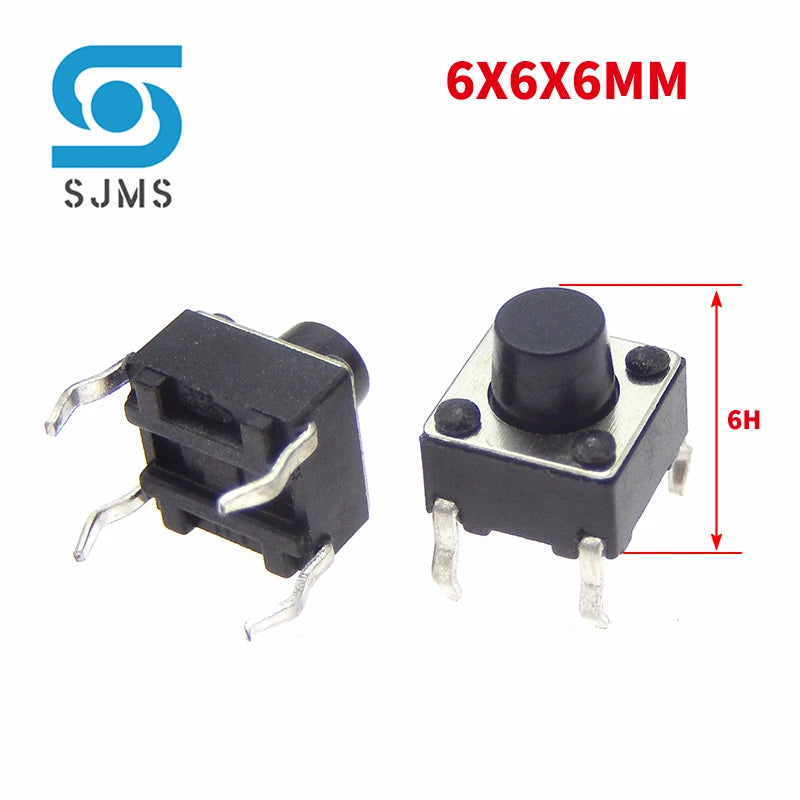 20/50PCS 6X6 6X6X5mm DIP 4Pin Tactile Micro Push Button Switch 6*6*4.3/5/6/7/8/9/10/11/12/13MM Micro Touch Button Power Switches