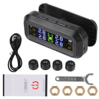 Temperature Warning Fuel Save Tire Pressure Monitoring System Solar TPMS With 4 External Sensors Car Tyre Pressure Monitor