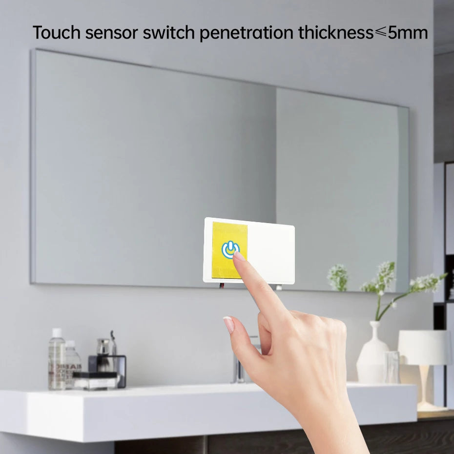 Bathroom Mirror Touch Sensor Switch AC110-220V to DC12V 1A with Infinite Dimming Control for Makeup Mirror Backlight Decoration