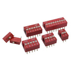 10PCS Red, Blue Toggle Switch Spacing 2.54MM DIP Dial The Code Switch 1 2 3 4 5 6 7 8 9 10 12 PIN Quick Switch