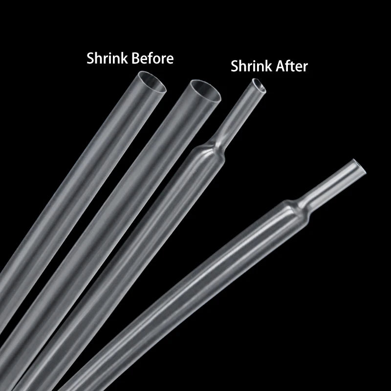 1 - 100m Transparent 1mm ~ 20mm Super Thin Wall Soft Shrinkable Tube 2:1 Heat Shrink Tube Earphone Line Audio Cable Sleeve Wrap