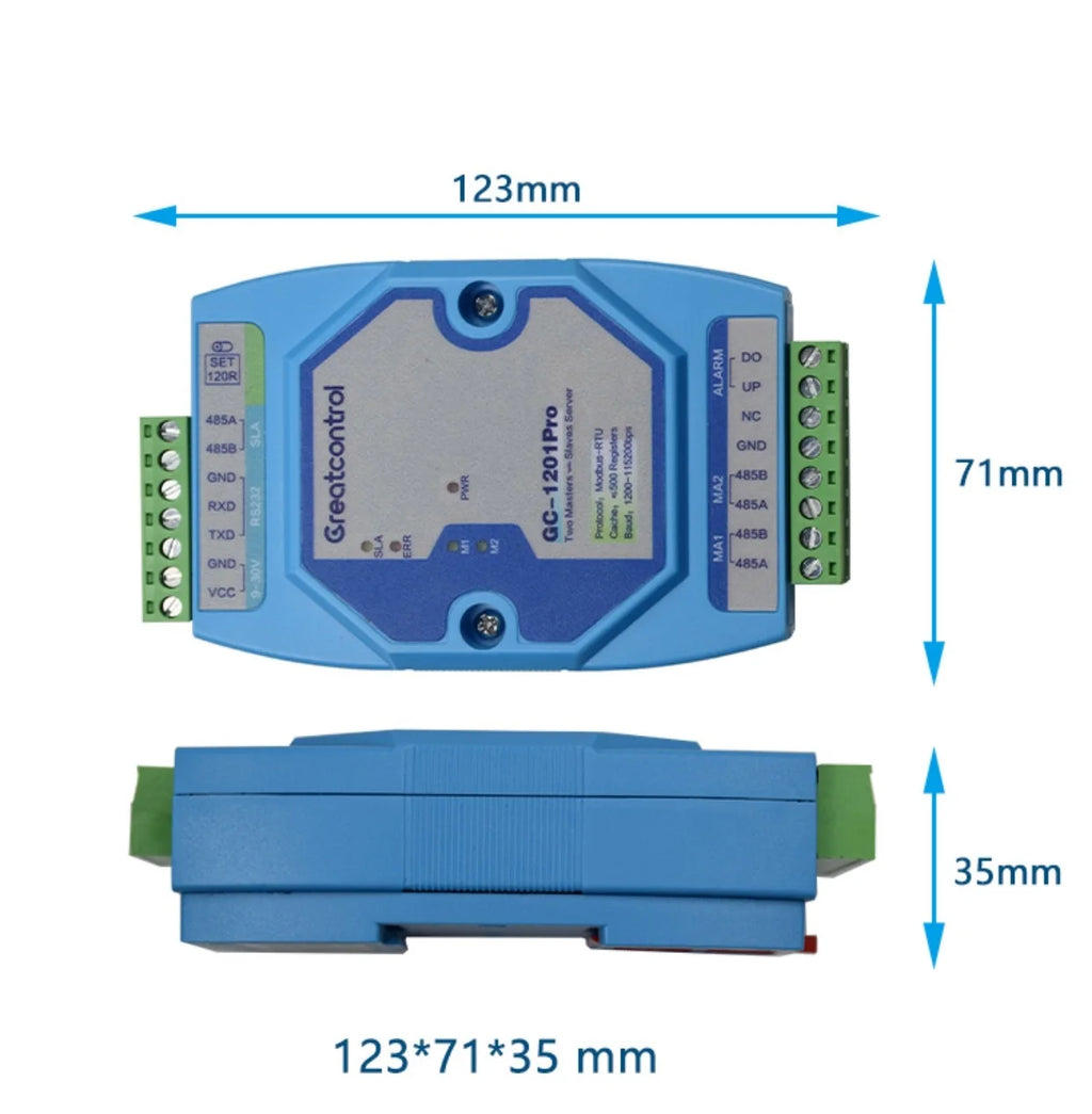 GC-1201Pro two master one slave server RS485 hub Modbus RTU communication protocol