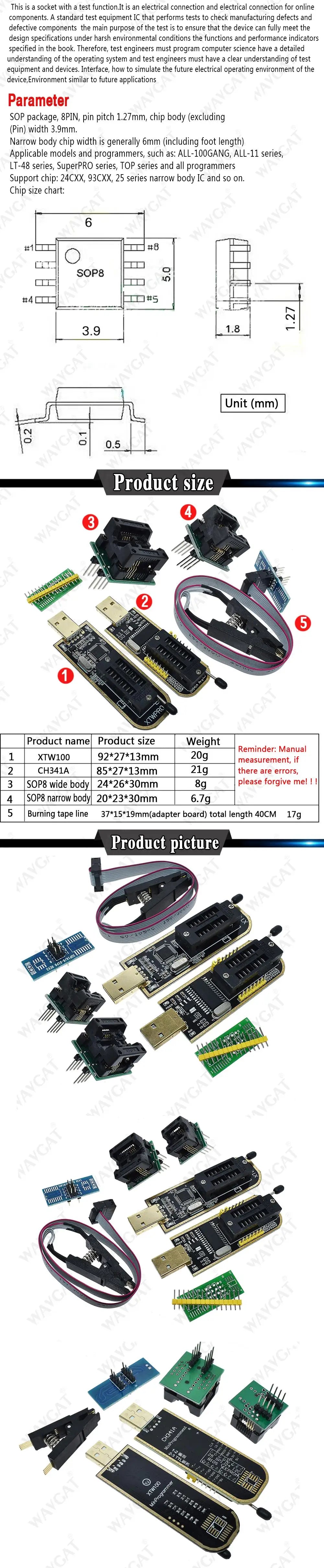 XTW100 CH341A USB Programmer with Software Driver 24 25 Series EEPROM Flash BIOS SPI FLASH Motherboard Multifunctional upgrade