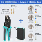 Crimping Tool Set Electrician Tools Quick Change Jaws For Crimp Terminals Dupont JST Non Insulated Open Barrel Ferrule Solar MC4
