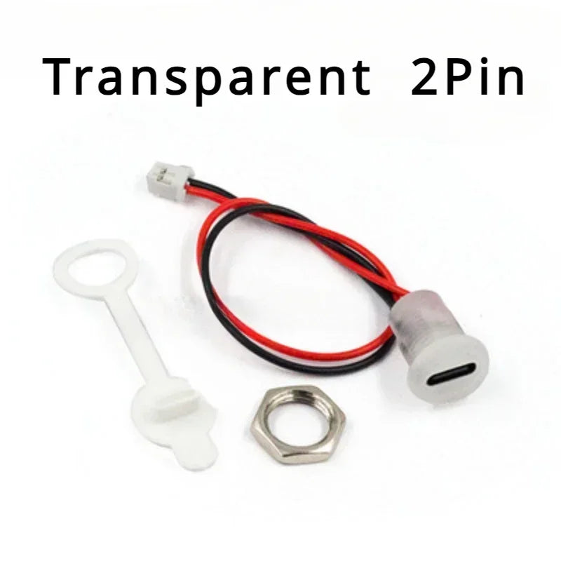 2Pin 4Pin 5Pin 6Pin USB-C Connector Type-C Waterproof PH 2.0 Nut Locking Panel Mounting TPC Waterproof Fast Charging Jack Por