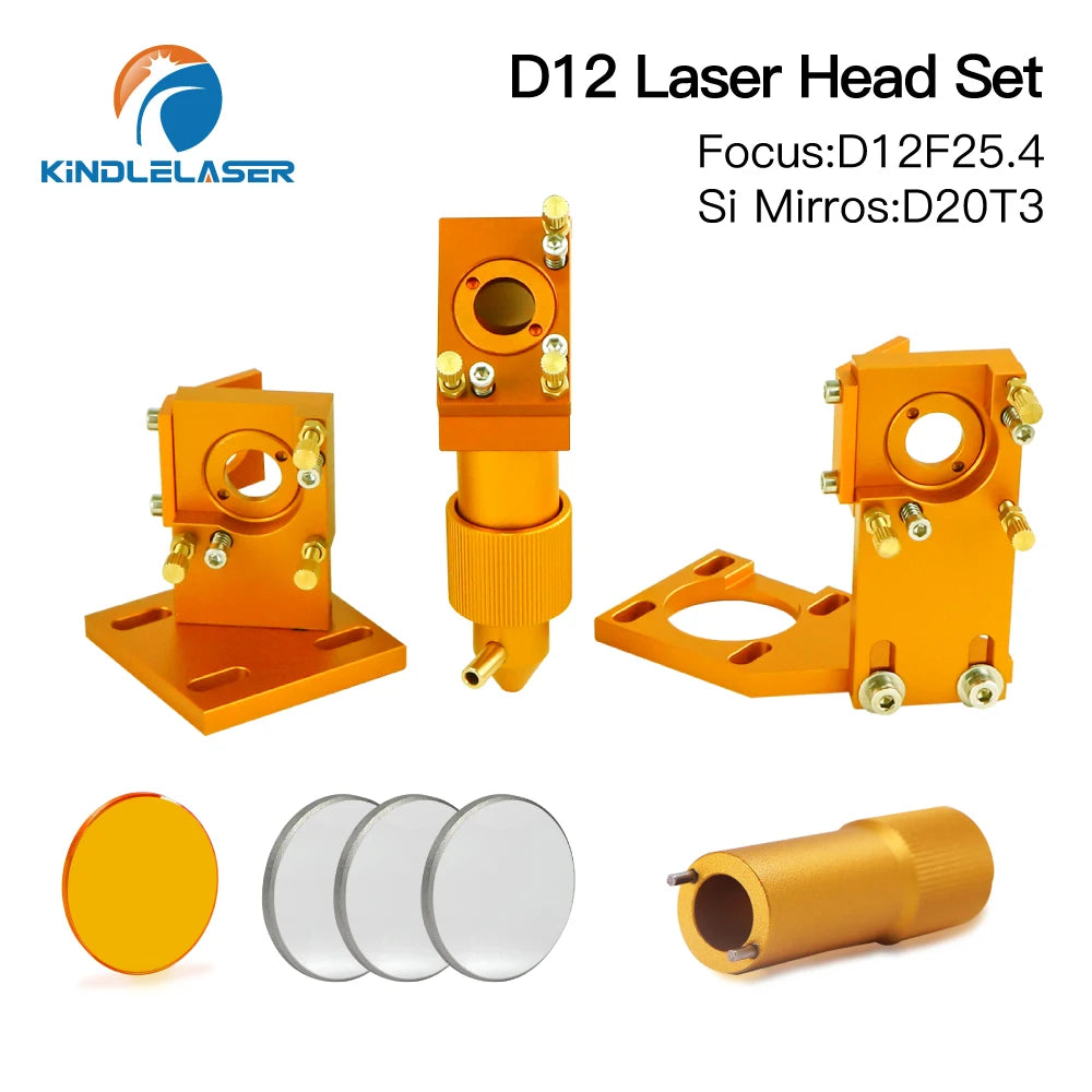 Kindlelaser K Series CO2 Laser Head Set D12/20 PVD Lens Dia.12/20mm Mo Mirror D20mm for K40 Laser Engraving Cutting Machine
