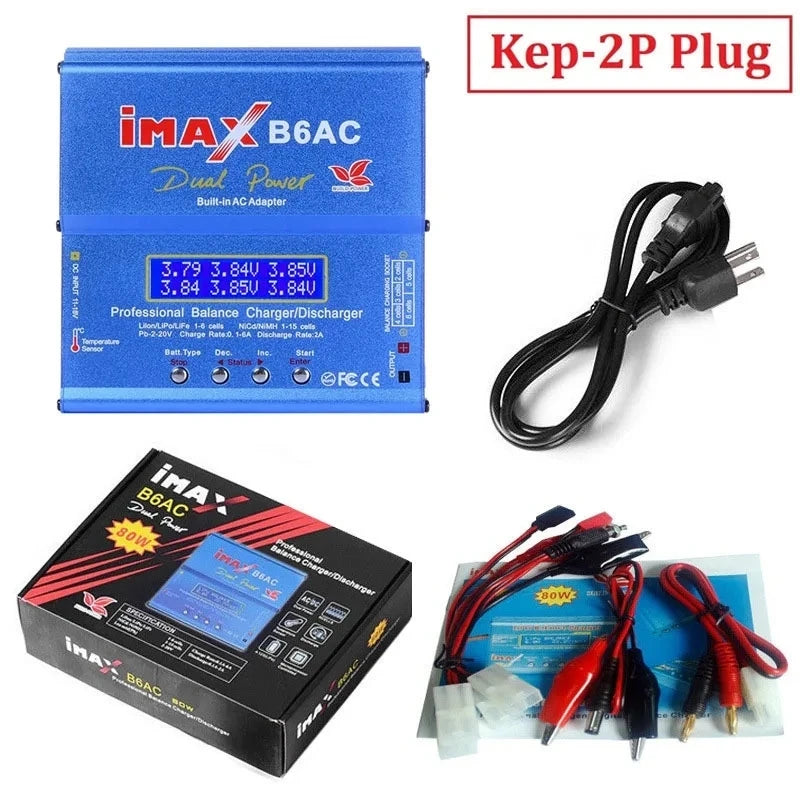 80W IMAX B6 AC 2.0 RC Battery Balance Charger B6AC 2.0 7A For LiHv Lipo NiMH Li-ion Ni-Cd Digital LCD Digital Screen Charger