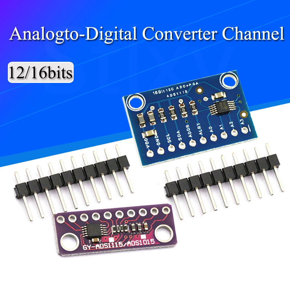 12bits 16 Bit I2C ADS1115 ADS1015 Module ADC 4 channel with Pro Gain Amplifier 2.0V to 5.5V for Arduino RPi