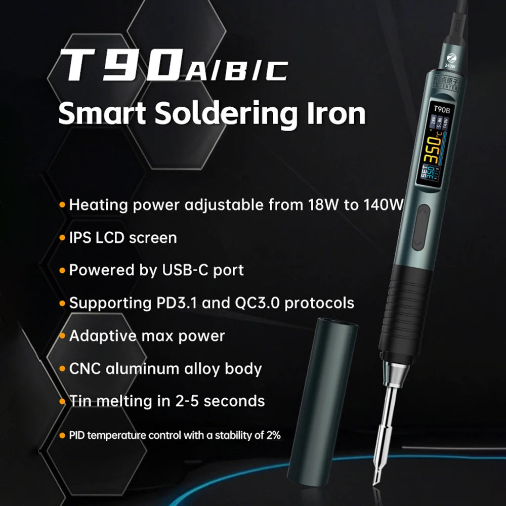 ALIENTEK T90B Smart Soldering Iron PD3.1 140W 80-450℃ Adjustable Temperature Precision Welding Solder Tools T245 Tip Series