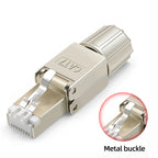 BYXGD Toolless RJ45 Connectors 100Mbps 1000Mbps 10Gbps Tool Free Reusable Cat5e Cat6a Cat7 Metal Plug Ethernet Plug Shielding
