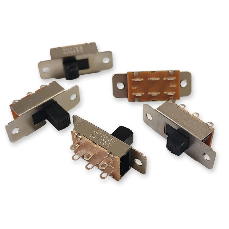 10pcs SS-23F19 (2P3T) Handle Height 5/6/7/9/10MM 3Gear 6Pin Car Refrigerator Large Current Toggle Slide DIP Switch 3/6A 250/125V