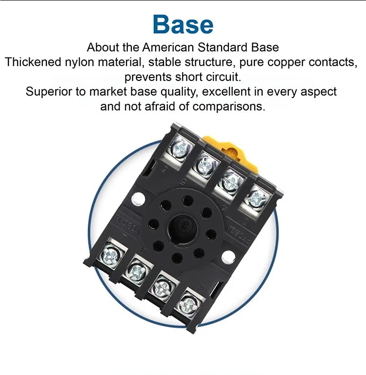 H3BA-N8H Industrial Timer Relay Solid State Time Delay Relay 1.2s‑300h AC 220V DC 24V Adjustable Analog Panel Mount Timer