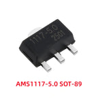 50/100Pcs AMS1117-1.2V 1.5V 1.8V 2.5V 3.3V ADJ SOT-223 SOT-89 AMS1117CD-5.0 TO-252 Adjustable/Fixed Low Dropout Linear Regulator