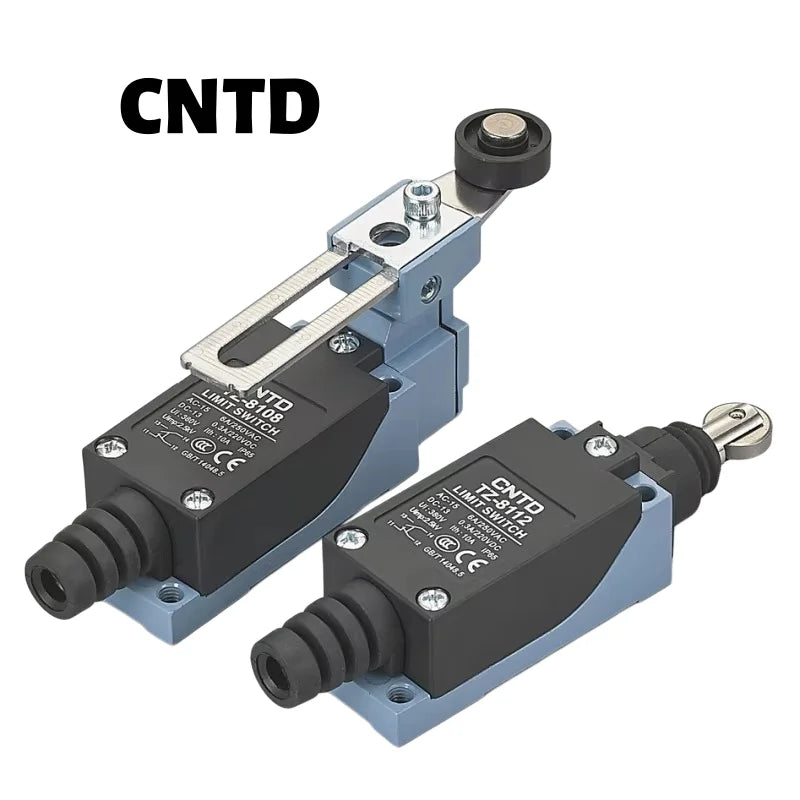Limit Switch, CNTD TZ‑8107 metal plastic housing 1NO1NC contact, 10A 250VAC IP65 flexible wire rod type, travel sensor for machi