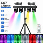 260W 4in1 RGBW LED Beam Wash Light Kit Set Tripod Stand Remote Control DMX512 For Disco DJ Wedding Party Club