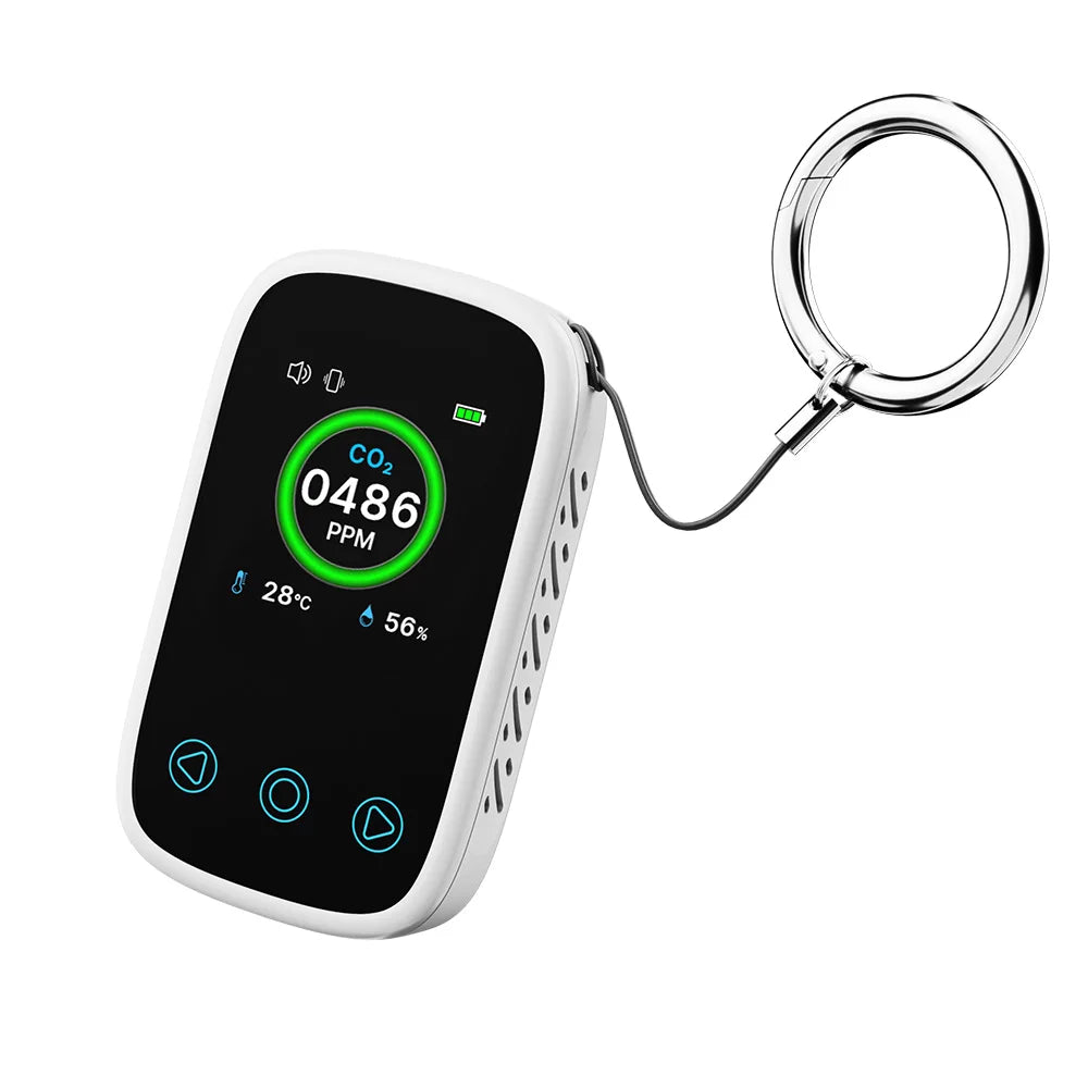 Air Quality Monitor CO2 Meter 3 in 1 Portable Temperature Humidity Meter Type-C Charging LCD Screen NDIR Sensor 일산화탄소 경보기 누수탐지기