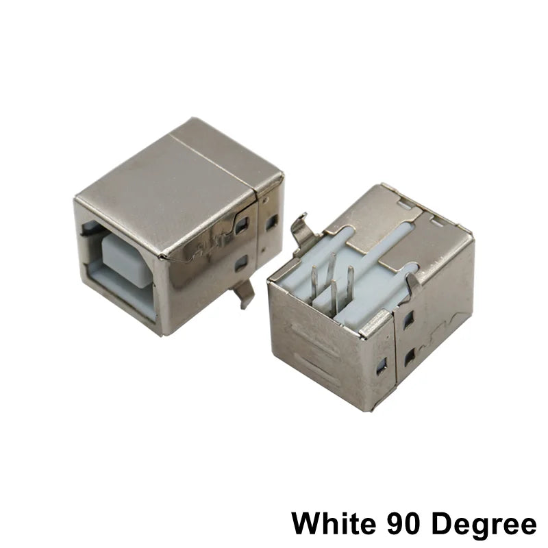 10Pcs USB Type B Female Socket Printer Data Interface Connector Repair Jack Port Right Angle 4Pin PCB DIP USB B Soldering Adapte