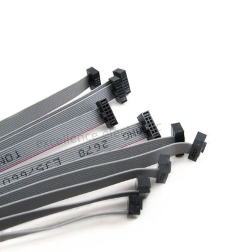 1PCS FC 1.27mm Gray Flat Ribbon Data Cable IDC Double Ends Same Direction FC-6/8/10/14/16/20/30/34/40P JTAG ISP Download Cable