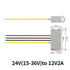 24V to 12V 2A -5A Power Buck Converter Voltage Transformer Waterproof Regulator Reducer Module Power Supply DC Buck Converter