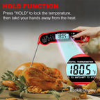 LMETJMA 0.5 Sec Instant Read Meat Thermometer Digital Waterproof Food Thermometer with Backlight Kitchen Thermometer For BBQ ﻿