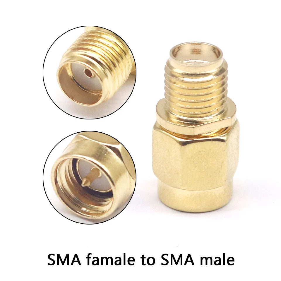 1/5/10/100PCS All Brass 1PC SMA To SMA Male Female Gold Plated RP SMA Male RP-SMA Female Connector RF Adapter Straight Bent L/T