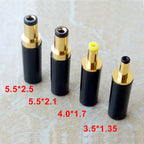 Gold Plated DC Power Plug Connector 5.5x2.1mm/5.5x2.5mm 4.0x1.7mm / 3.5x1.35mm DC Male Plug DIY Welding Output Adapter