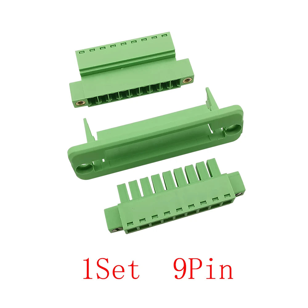 1Set 3.81mm Pitch Screw Terminal Block 2/3/4/5/6/7/8/9/10/12 Pin Through-wall Pluggable Plug Terminal Blocks Connector 15EDGWC