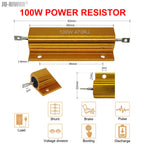 100W RX24 Aluminum Power Metal Shell Case Wirewound Resistor 0.01 ~ 100K 0.1 0.5 1 1.5 2 6 8 10 20 100 150 200 300 1K 10K ohm